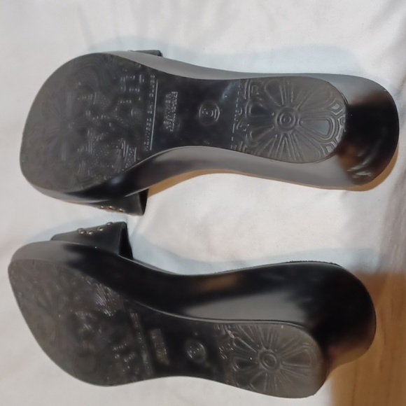 Montego Bay  Womans‎ Club Sandals Wedge Black Studded Size 6 .5 M - Picture 9 of 10